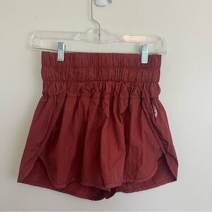 Free People FP Movement The Way Home Shorts Red Rendezvous Workout Beach Small